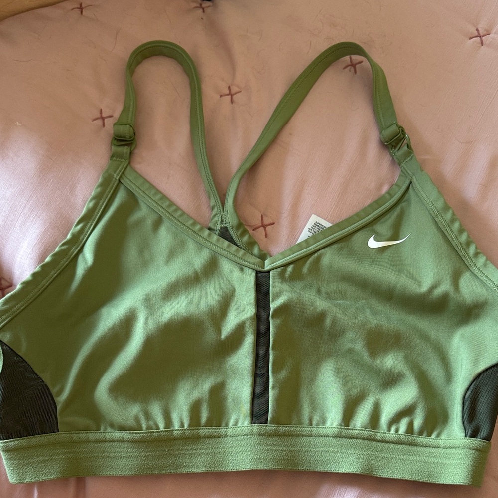 Nike Women's Olive and Black Sports Bra